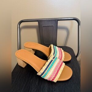J. Crew Colorful Striped Sandals 8.5